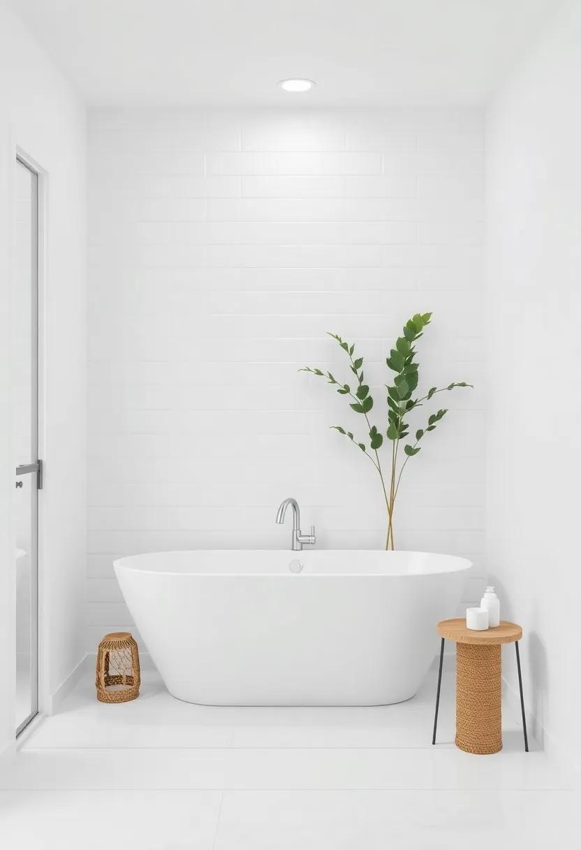 Embrace Serenity: Transform Your Space with Minimalist Bathroom Decor and Elegant White Tiles
