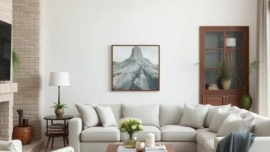 Chic Farmhouse Living Room: Embracing Off-White and Gray for Timeless Elegance