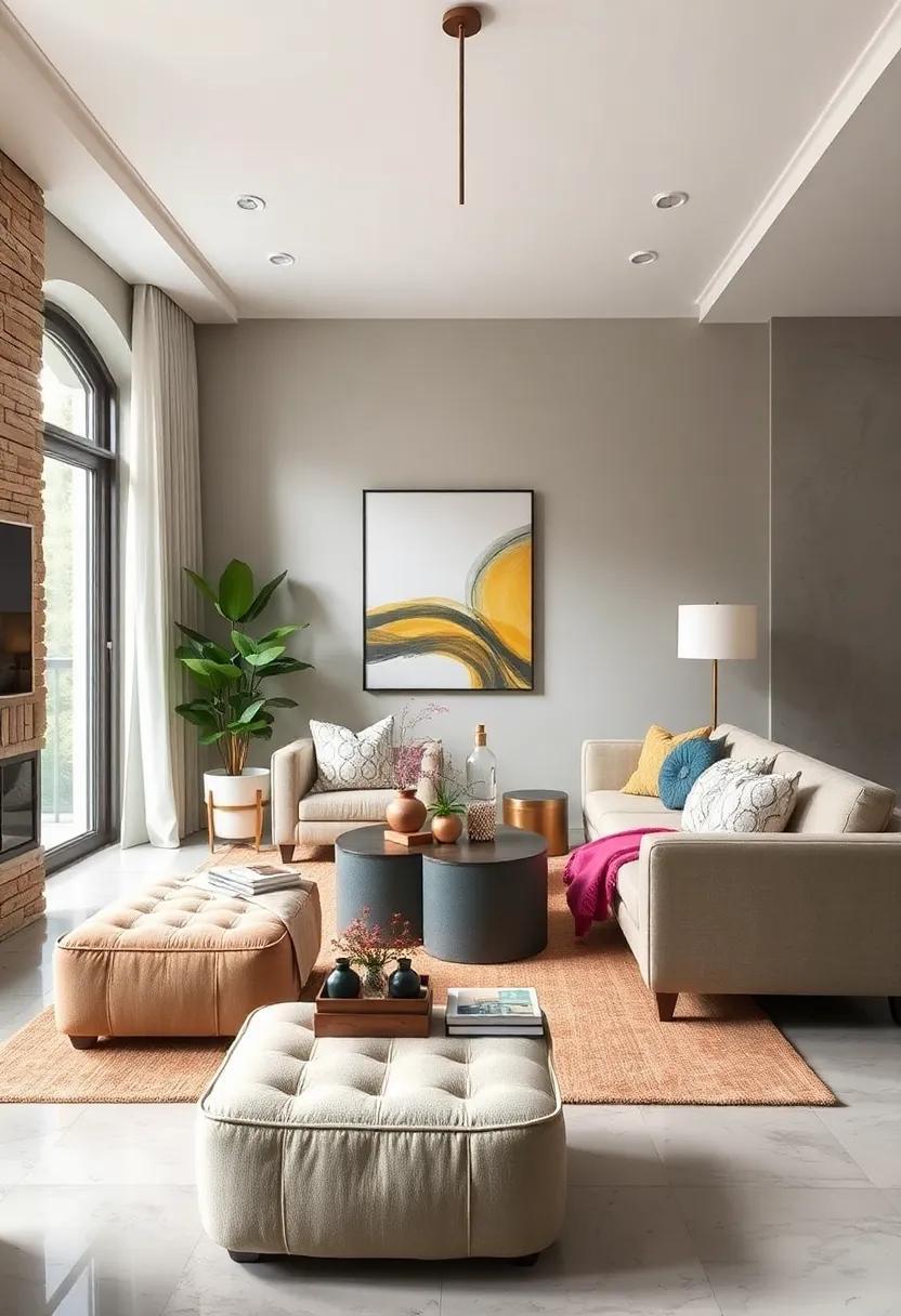 27 Clever Small Living Room Storage Ideas Featuring Stylish Ottomans