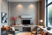 27 Stunning Luxury Home Offices Featuring Exquisite Built-In Desks for Ultimate Comfort