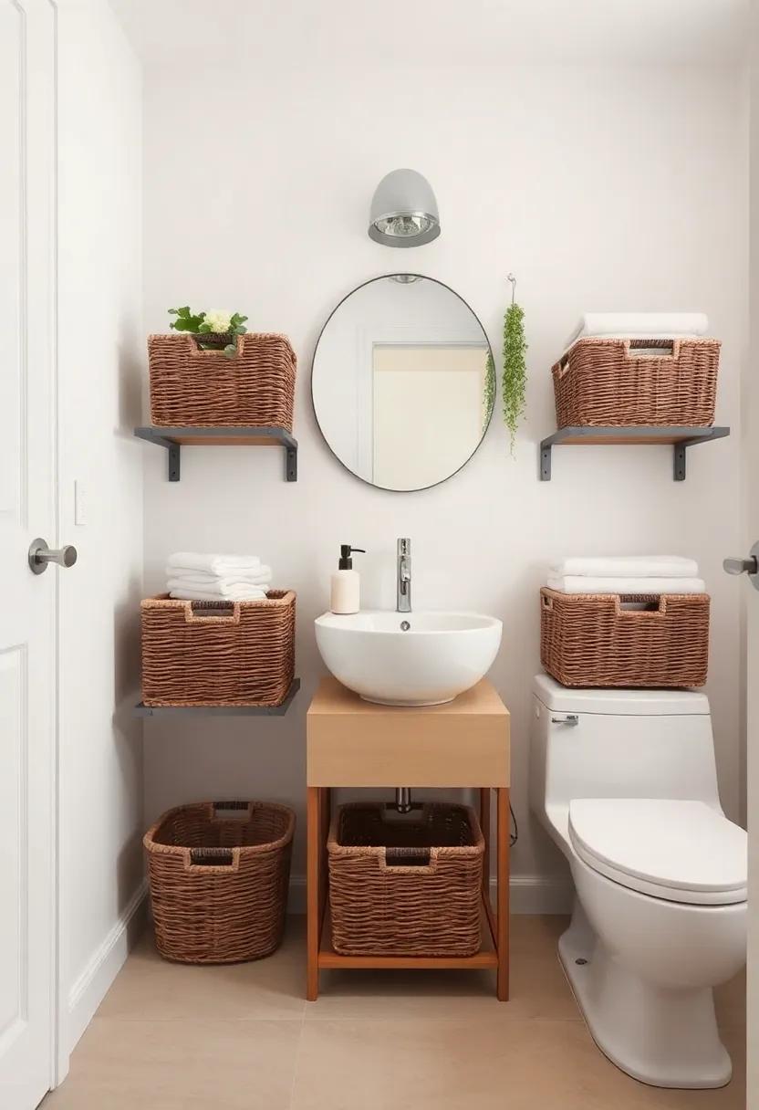 Utilize Wicker Baskets For A Chic And Organized ​Bathroom environment