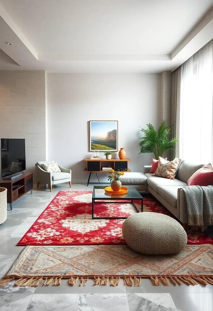 Layered Area⁤ Rugs: Combine different textures and patterns to create⁢ warmth and visual⁣ interest underfoot
