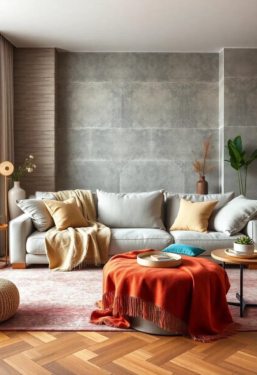 Transformative Throws: Drape unique, vibrant throws over your sofa to quickly refresh and change the room's mood