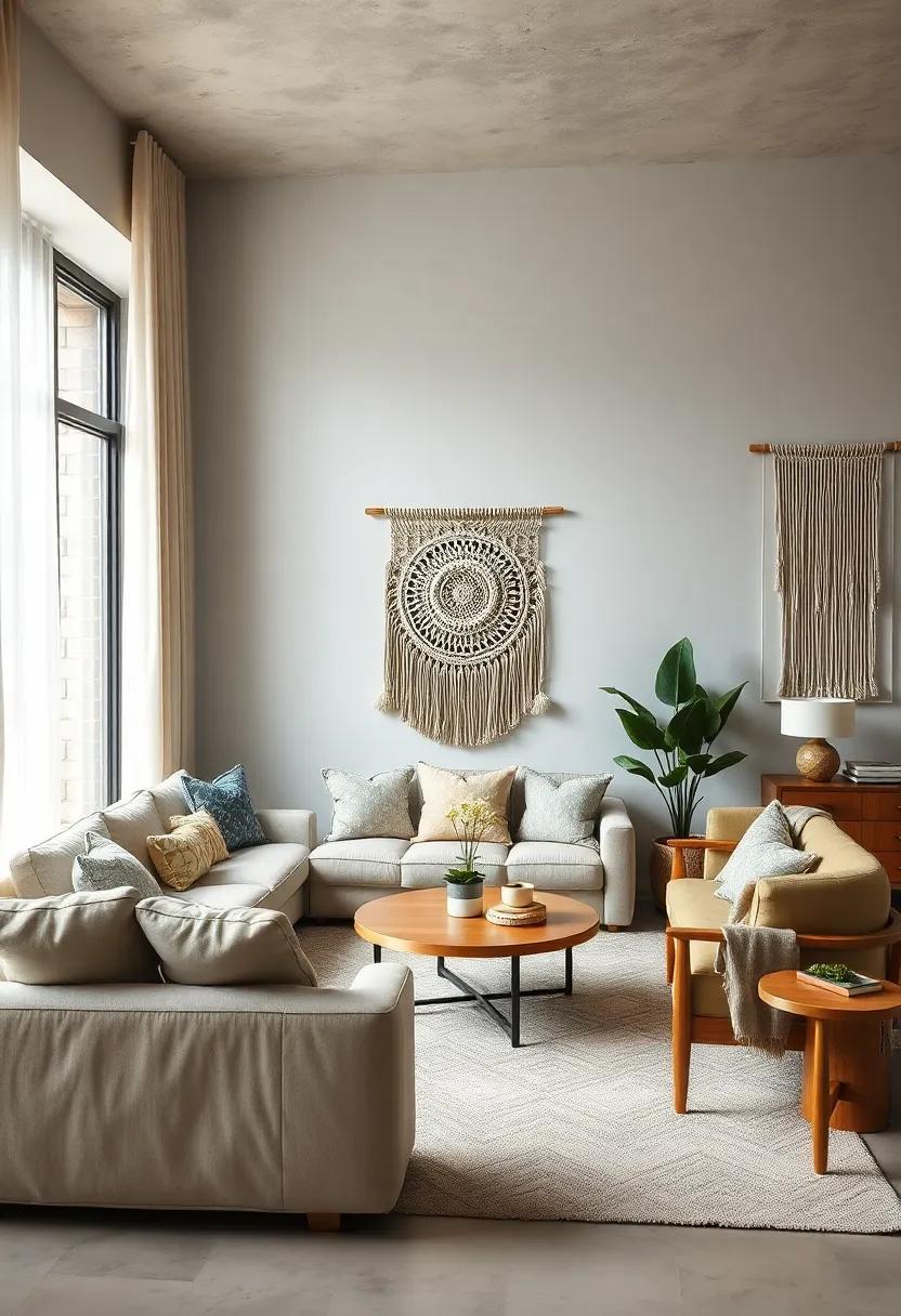 Textured Wall Hangings: Hang ⁢macramé​ or woven wall art to add depth and a cozy, handcrafted vibe to your space