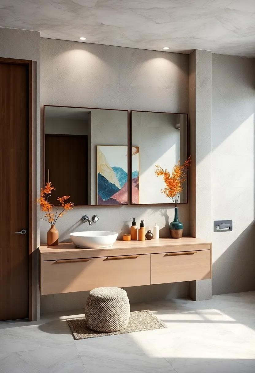 Mirrors that Incorporate art⁤ for ⁤a‍ Gallery Feel in Your Bathroom