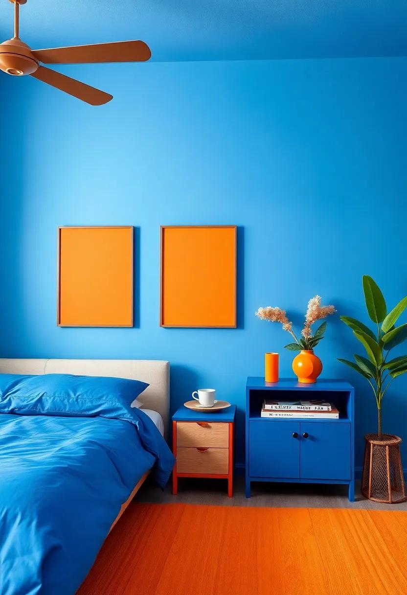 Cobalt Blue ⁢and Bright Apricot: Dive into the⁤ striking combination of cobalt blue paired with brilliant apricot for a lively yet classy ⁢feel