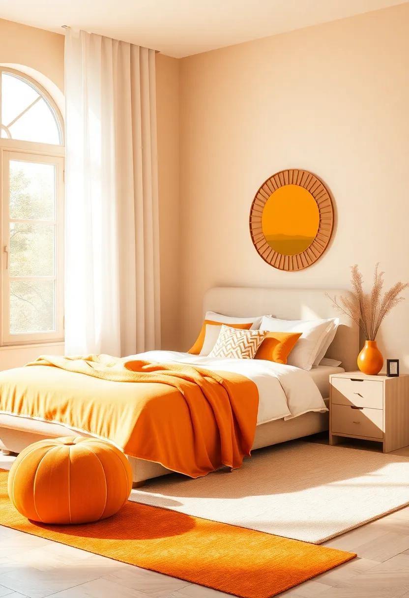 Warm Beige and Tangerine Orange: Learn how warm beige serves as a perfect backdrop for cheerful tangerine accents⁤ that bring ⁤a touch of sunshine indoors