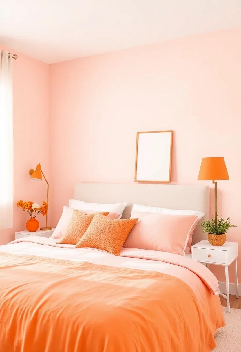 Soft Blush ⁤and Juicy Orange: Create a ⁤soft yet vibrant ambiance with delicate ⁣blush pink and ‍juicy orange accents that exude playfulness