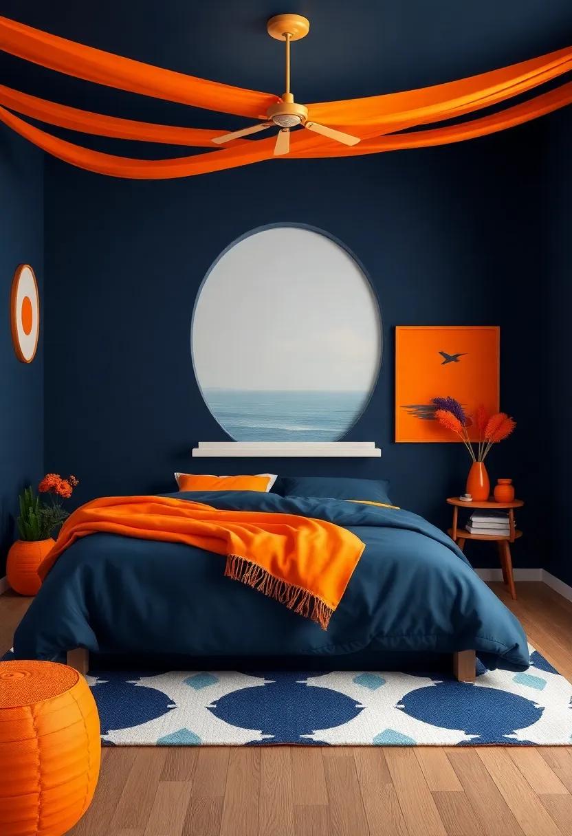 Deep Navy and Vibrant Orange: Dive into the deep waters of ⁣navy and see how vibrant orange​ accents can​ create a striking⁢ nautical theme