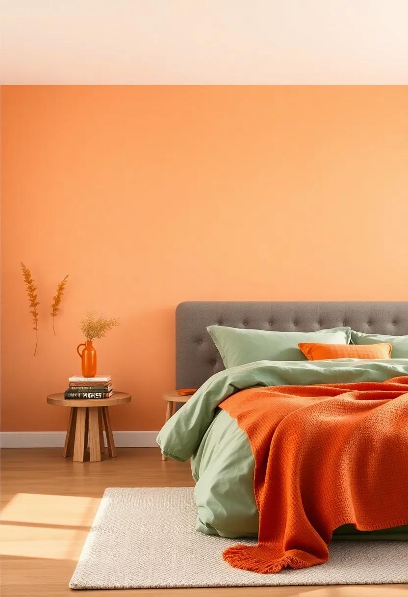 Muted Olive⁢ green ⁤and Rusty Orange: Feel grounded⁤ with ⁣the organic touch of muted olive green harmonizing ‍beautifully with rustic orange tones