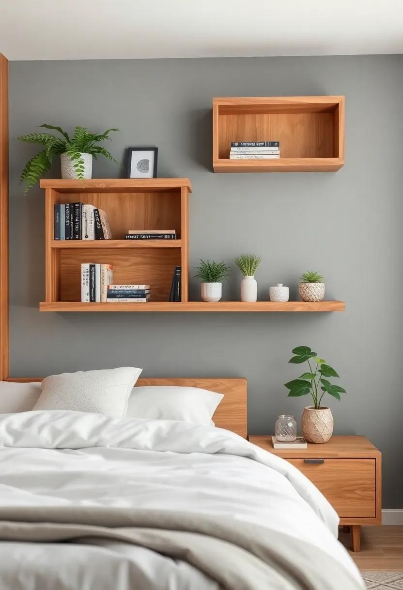 Floating Shelves:⁤ Install wooden floating ‌shelves⁤ to⁣ display books, plants, and decorative items, giving a⁢ contemporary⁣ yet cozy​ feel