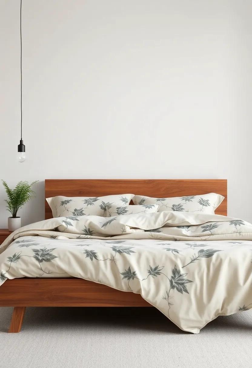 Nature-Inspired ⁢Bedding: Pair wooden​ accents with nature-inspired patterns ‍in bedding ⁢for a cohesive look that feels both relaxed and stylish