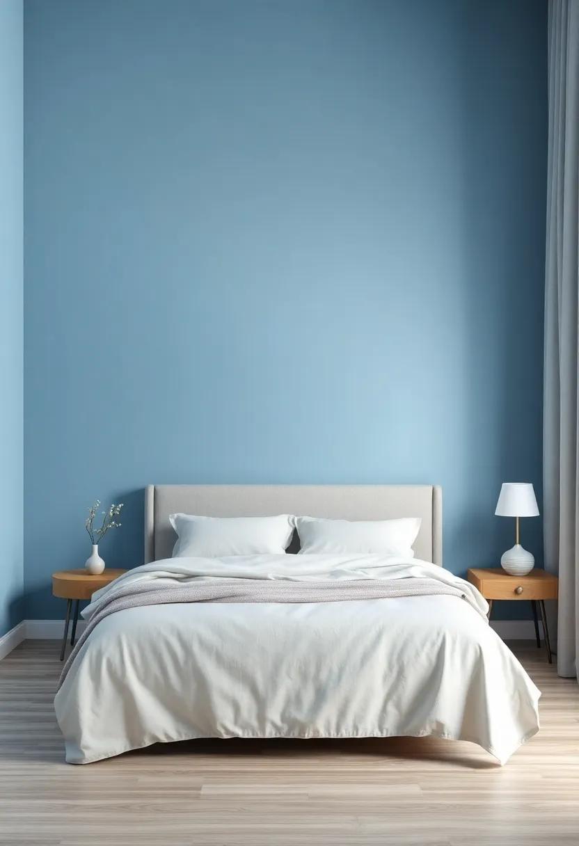 Enchant Your Bedroom ⁢with dusty Blue Accent ⁣Walls
