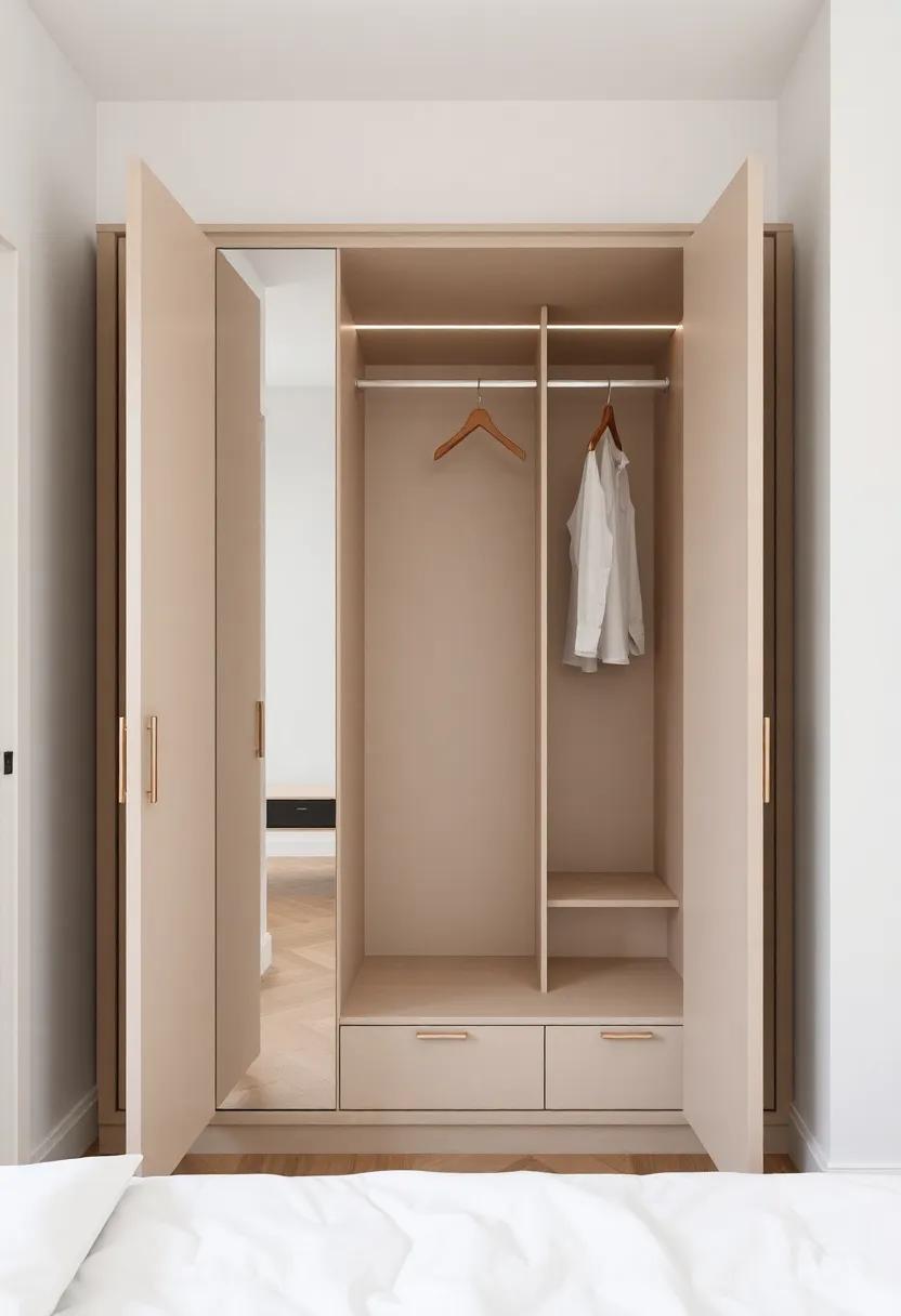 Incorporate Mirrors for ‌Enhanced Light and Space Illusion in​ Wardrobe Design