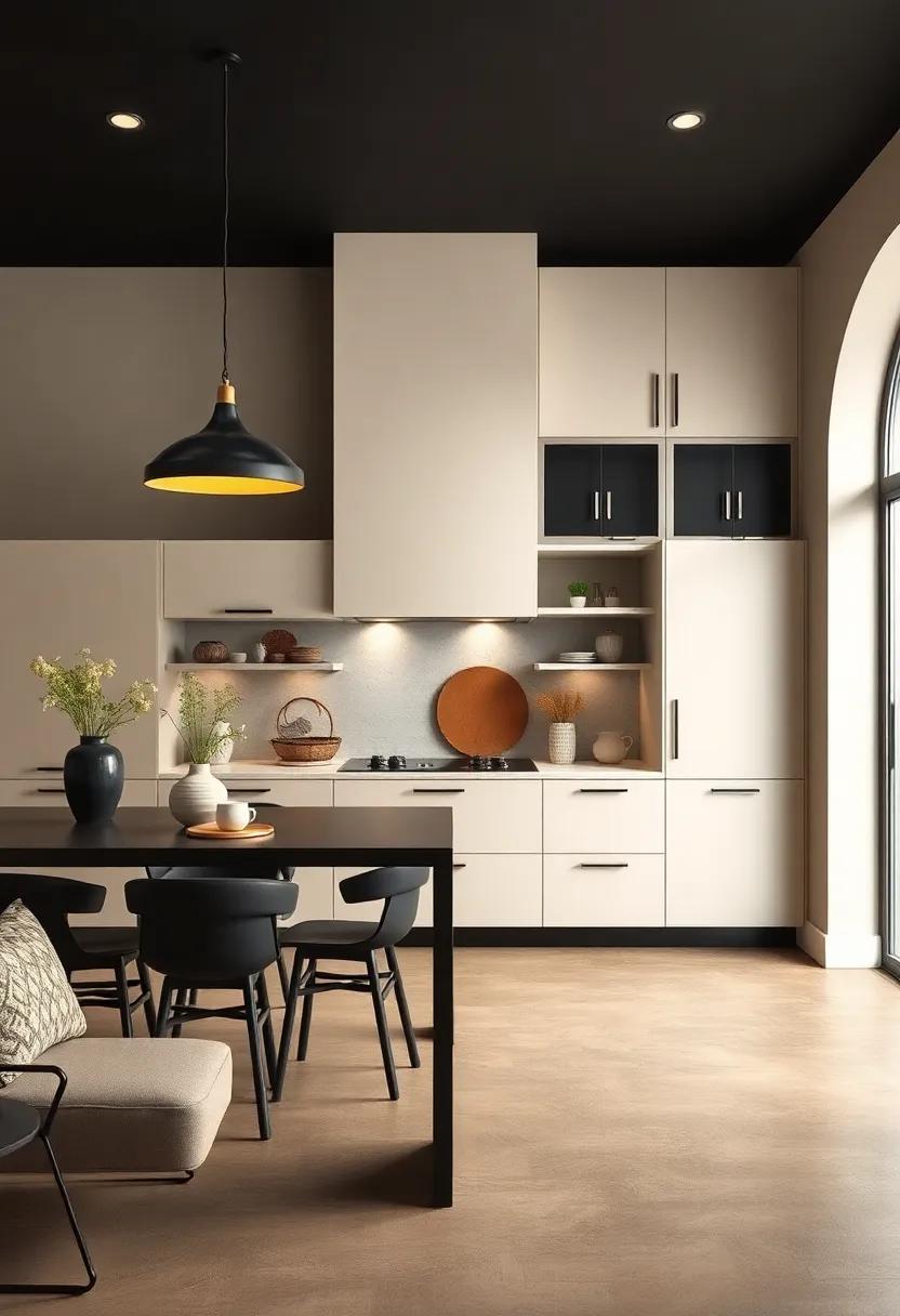 Embrace a ‍Mocha⁣ & Cream⁤ Palette: ⁣Blend deep black walls with light cream cabinets for a luxurious coffee⁢ shop‍ vibe that ⁢energizes ⁤the space