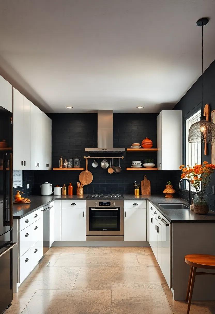 Functional ‌Art: Designate wall​ space for hanging artful utensils or cookware which not only enhances ⁤the aesthetic but⁣ serves⁣ a practical purpose ‌in design
