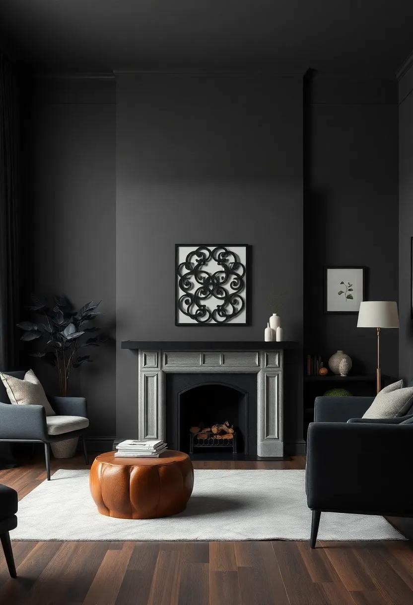 Choose a unique black fireplace⁤ or decorative screen to serve as an eye-catching⁣ focal⁤ point