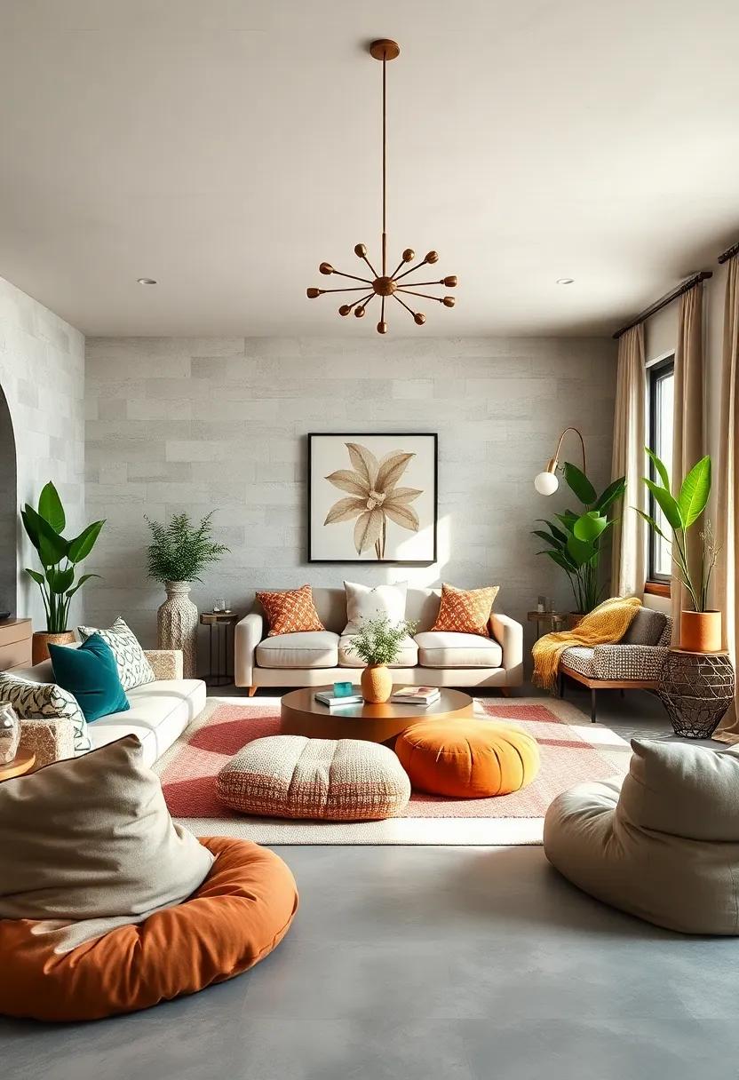Incorporate Unique Seating Options like Floor Cushions and Bean Bags