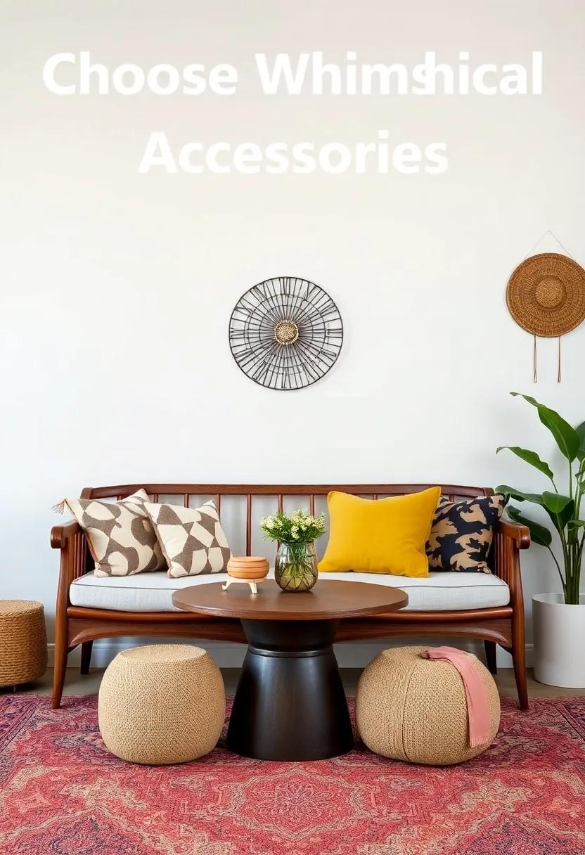 Choose Whimsical ⁤Accessories:⁢ Look for quirky, fun decor items that spark joy, such as​ funky sculptures or⁢ playful wall art