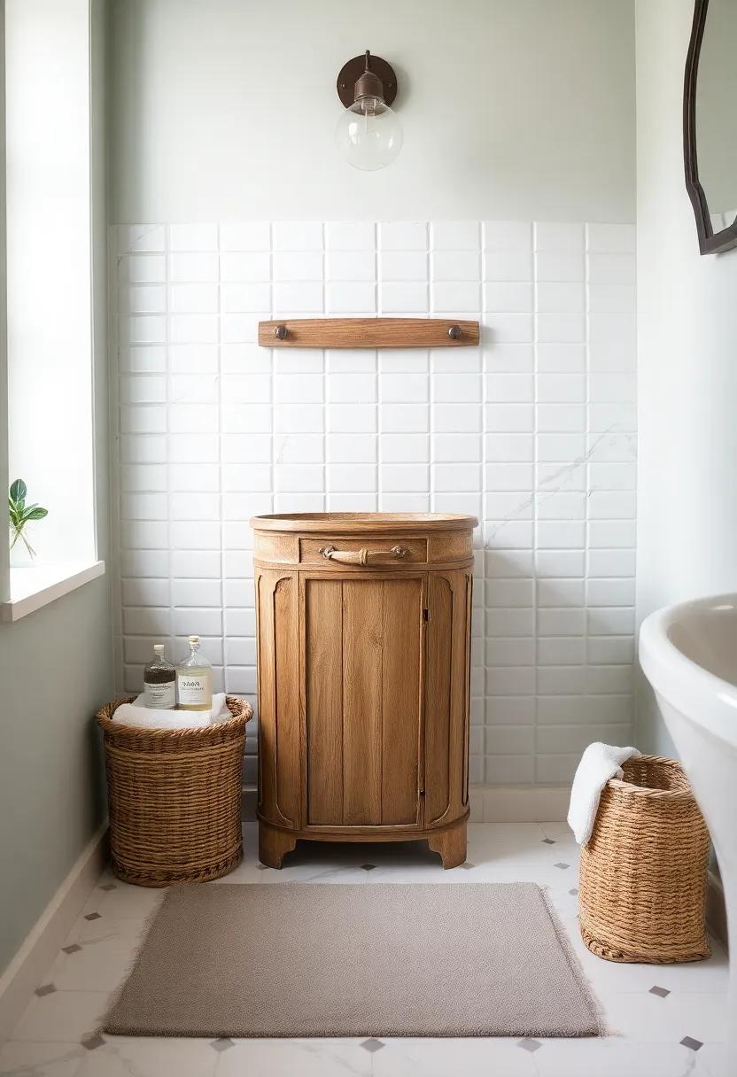 Incorporate a vintage laundry hamper to keep your ⁣space organized while ⁤seamlessly integrating into your ​decor