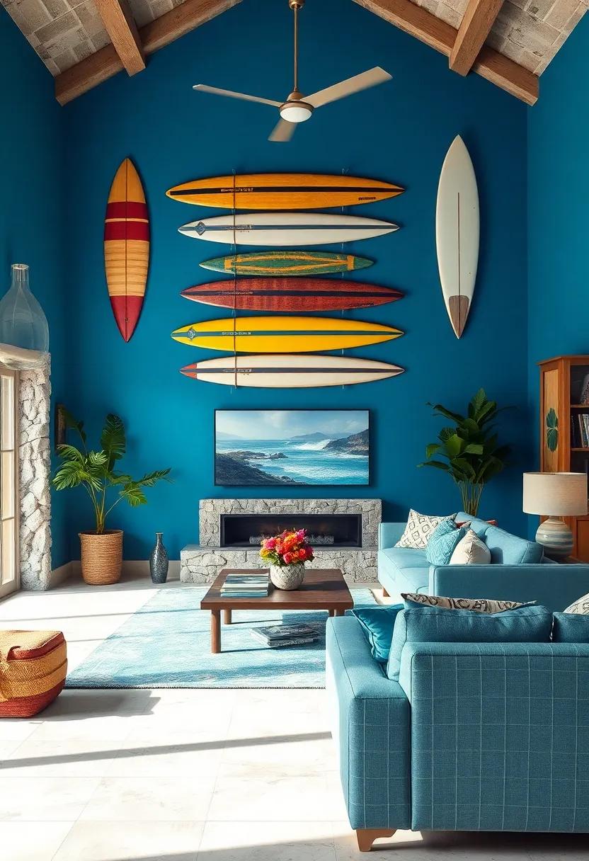 Hang⁣ Surfboards as Decor: ⁣If you're⁣ a surfing enthusiast, hang vintage ​surfboards ‌on​ the wall⁣ as a bold, artistic statement
