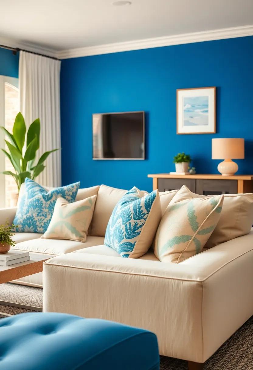 Accessorize with Throw Pillows: Mix and match​ throw pillows in ‌coastal patterns or various shades of blue for added comfort and style