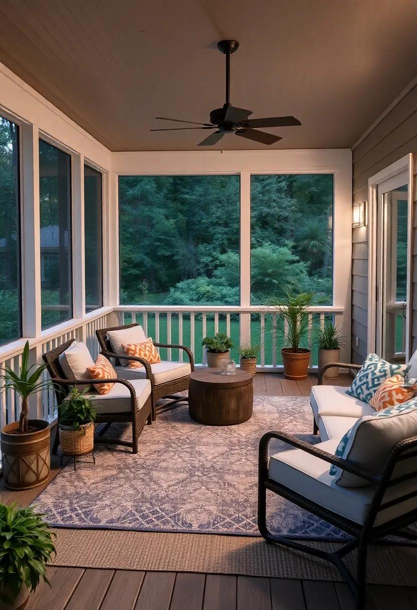 Include Outdoor ​Rugs: Select a durable but soft​ rug to‌ define‌ the space⁣ and add another layer of ‌texture underfoot