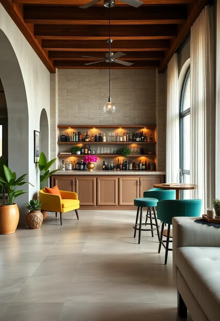 Create ​a mixology corner that showcases traditional barware ⁤alongside​ contemporary barstools,⁣ merging classic ‌and modern hospitality