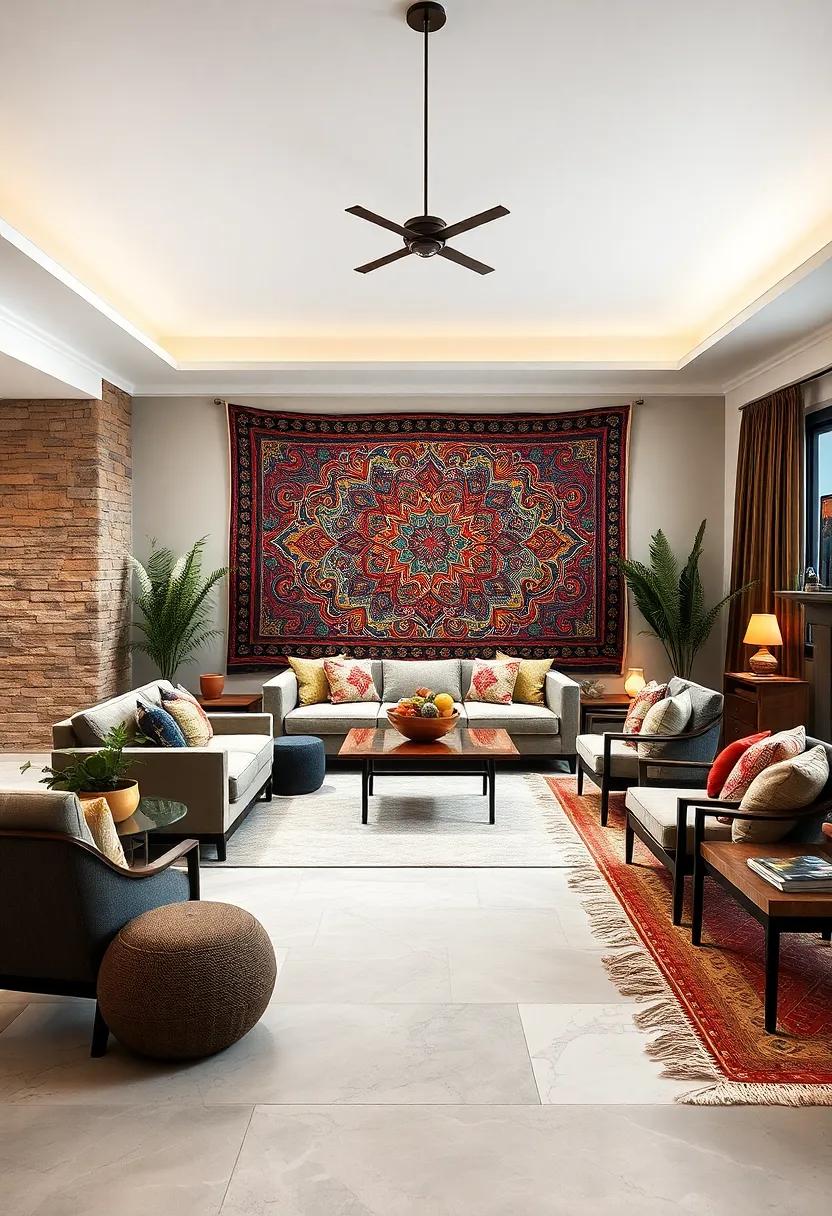 Hang a striking ​traditional tapestry over a modern ⁢sofa​ to add ​warmth‍ and depth without overwhelming contemporary lines