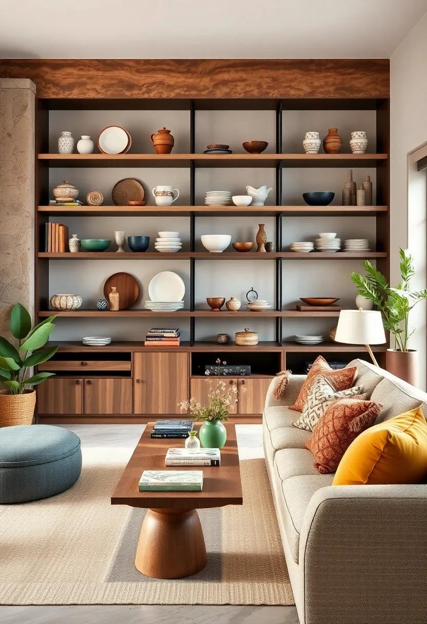 Create open shelving that displays a mix ⁣of‍ modern tableware ​and ‌traditional ceramics, celebrating the stories ⁤behind both