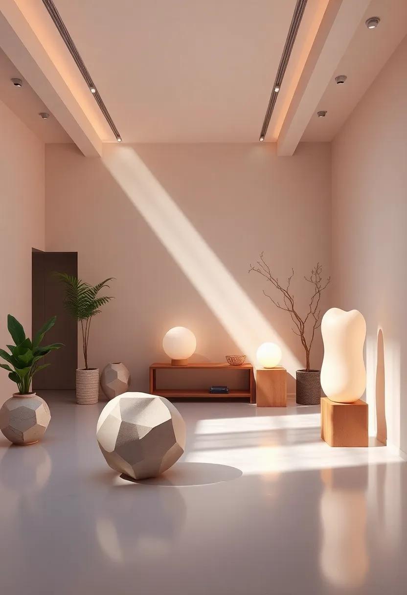 The Dance ‌of Light: Sculptures as Light Modulators in ⁢an Eclectic Room