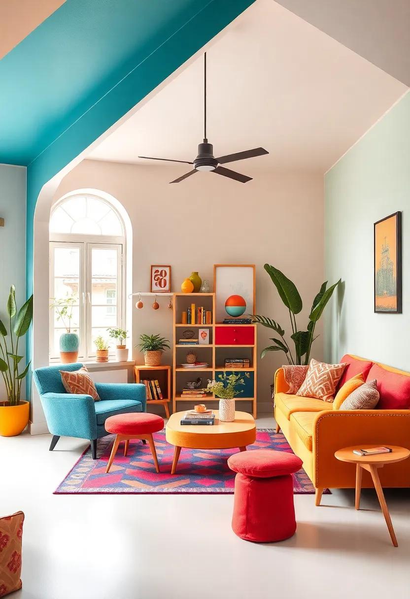 A ⁤Colorful‍ Geometric Home: Dive into a space where vibrant shapes and hues​ create a playful atmosphere, making every corner a​ conversation starter