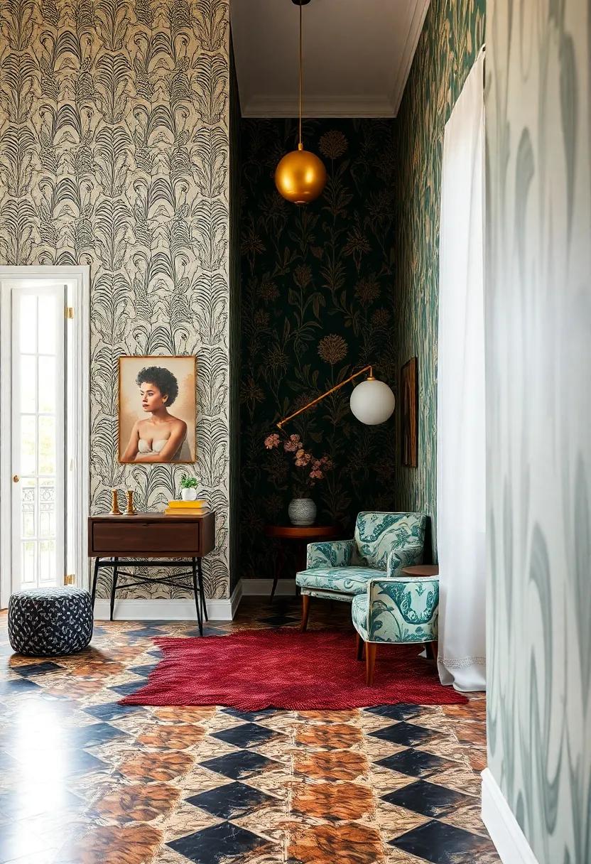 Bold ​Wallpaper ​Palace: Step into a ‌striking home that⁤ features daring wallpaper patterns,⁢ creating bold ‍statements and endless visual intrigue