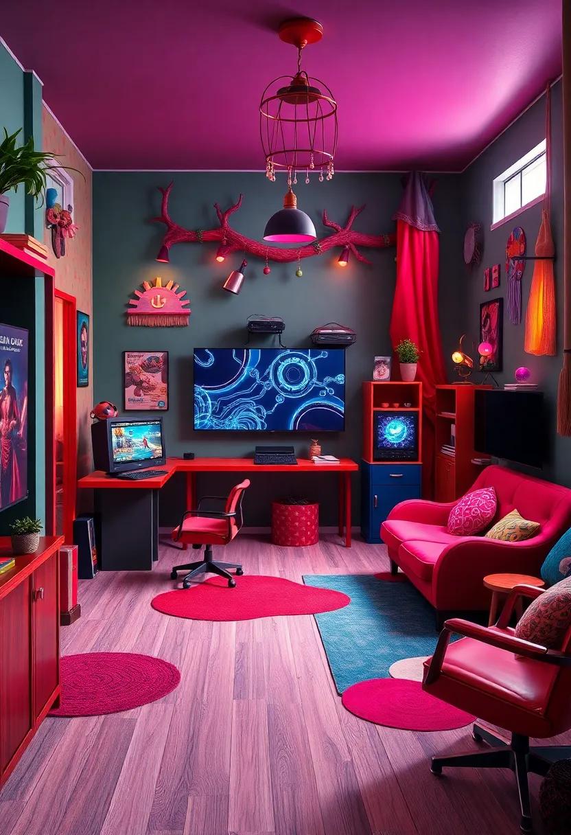 Fantasy Game Room: ⁤Immerse‍ yourself in⁣ a⁢ specially crafted game ‌room, designed with vibrant colors and playful accents ‍that bring games to⁢ life