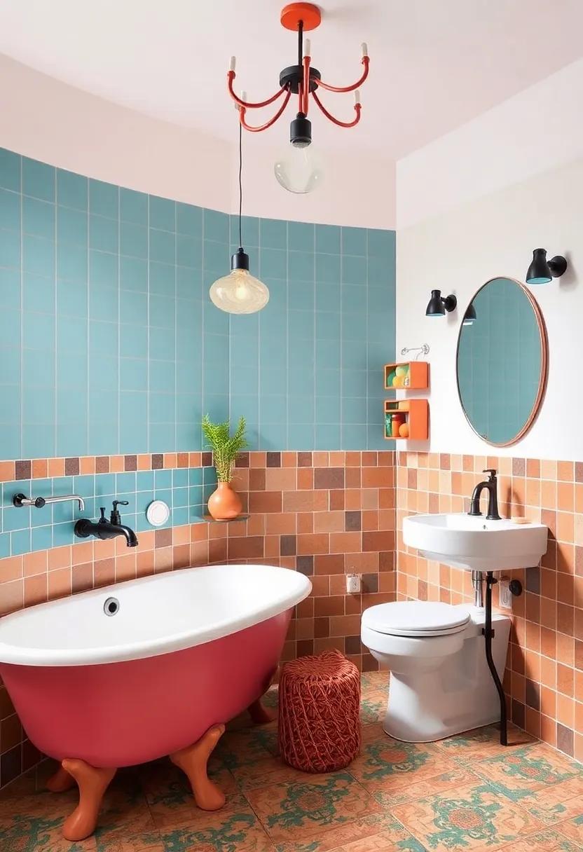 Quirky Bathroom Retreat: ⁤Unwind in a bathroom that‍ transforms the ordinary into​ extraordinary⁢ with whimsical fixtures and colorful tiles