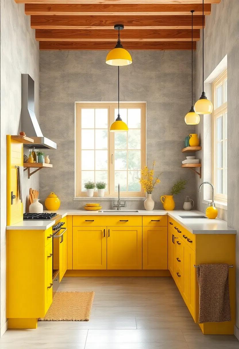 Sunny‌ Yellow: Brighten up your kitchen with cheery‌ yellow accents, reminiscent of sunshine and⁣ happiness, to spark creativity