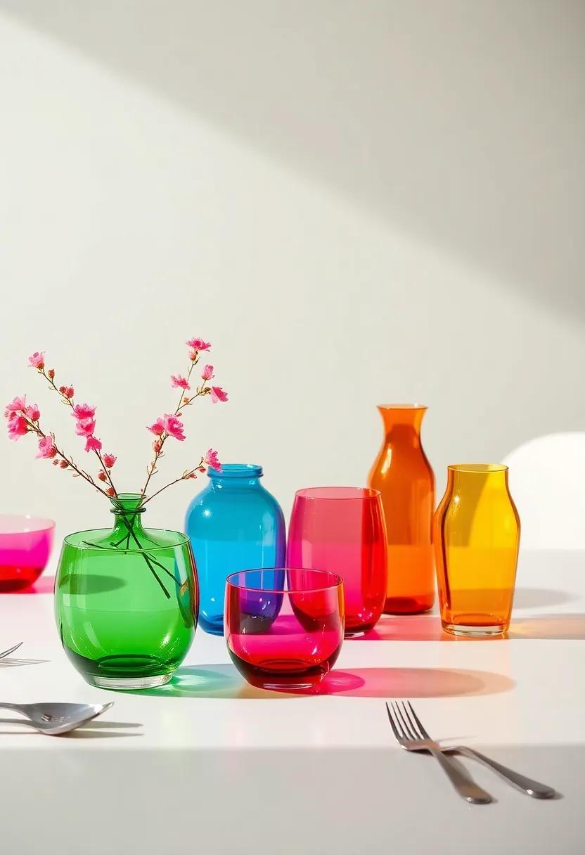 Color‌ Pop: Incorporate colorful dishes or glass objects to inject personality and vibrancy into your⁢ dining⁢ experience