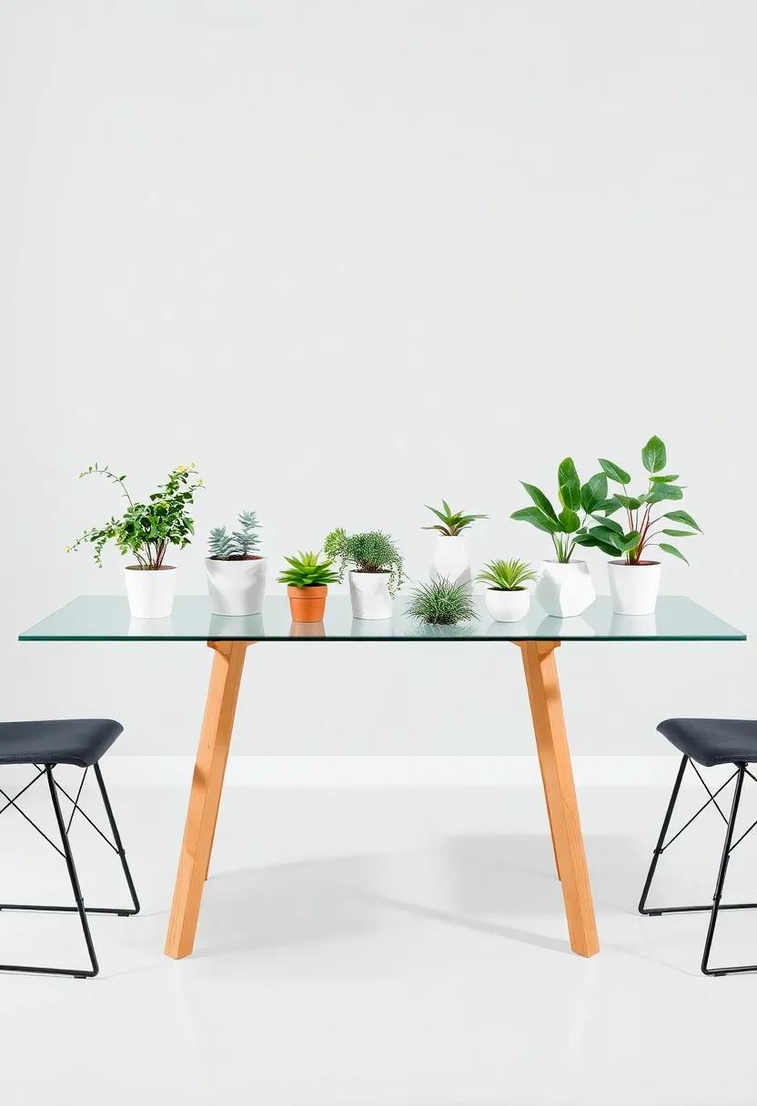 Botanical‍ Beauty: Arrange a variety of potted plants on your glass table ⁢for a ⁢fresh and lively ‌vibe, bringing the outdoors inside