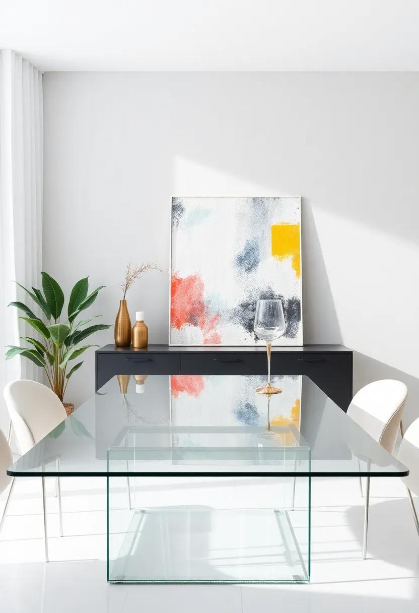 Abstract Works:⁣ feature a small abstract painting or art board leaned against the wall or on the​ table for an artistic ‍flair