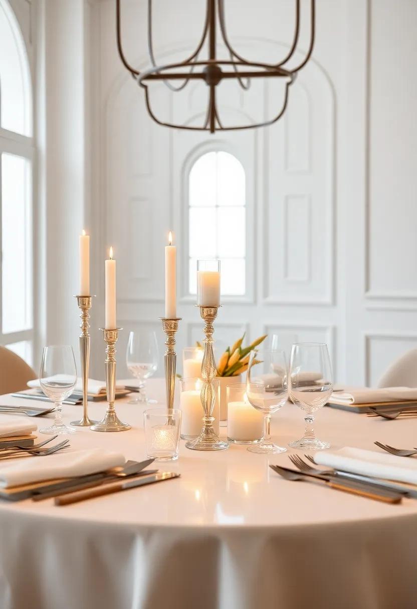 Candlelit ⁣Elegance: Arrange elegant ⁢candlesticks‌ and ⁢votives⁤ on your⁢ table for a warm, intimate dining atmosphere during‌ evening meals