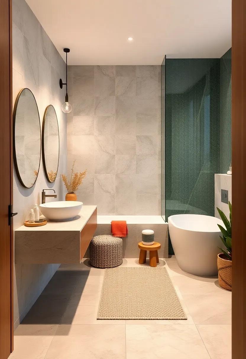 Textural Elements: Mixing⁤ Materials⁢ for Depth and Interest in⁢ Bathroom Decor