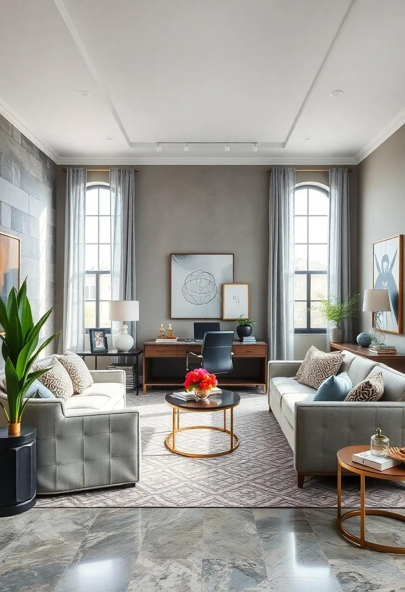 Incorporating Vintage Finds ​for ‌an Eclectic Gray and⁢ Silver ‌Office