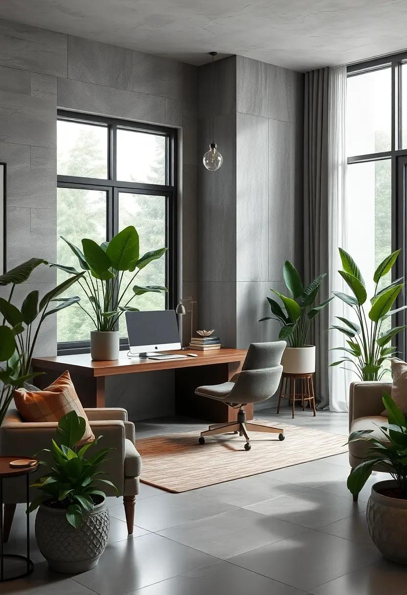 Incorporating Plants‌ for ⁣Liveliness in a Gray and Silver Space