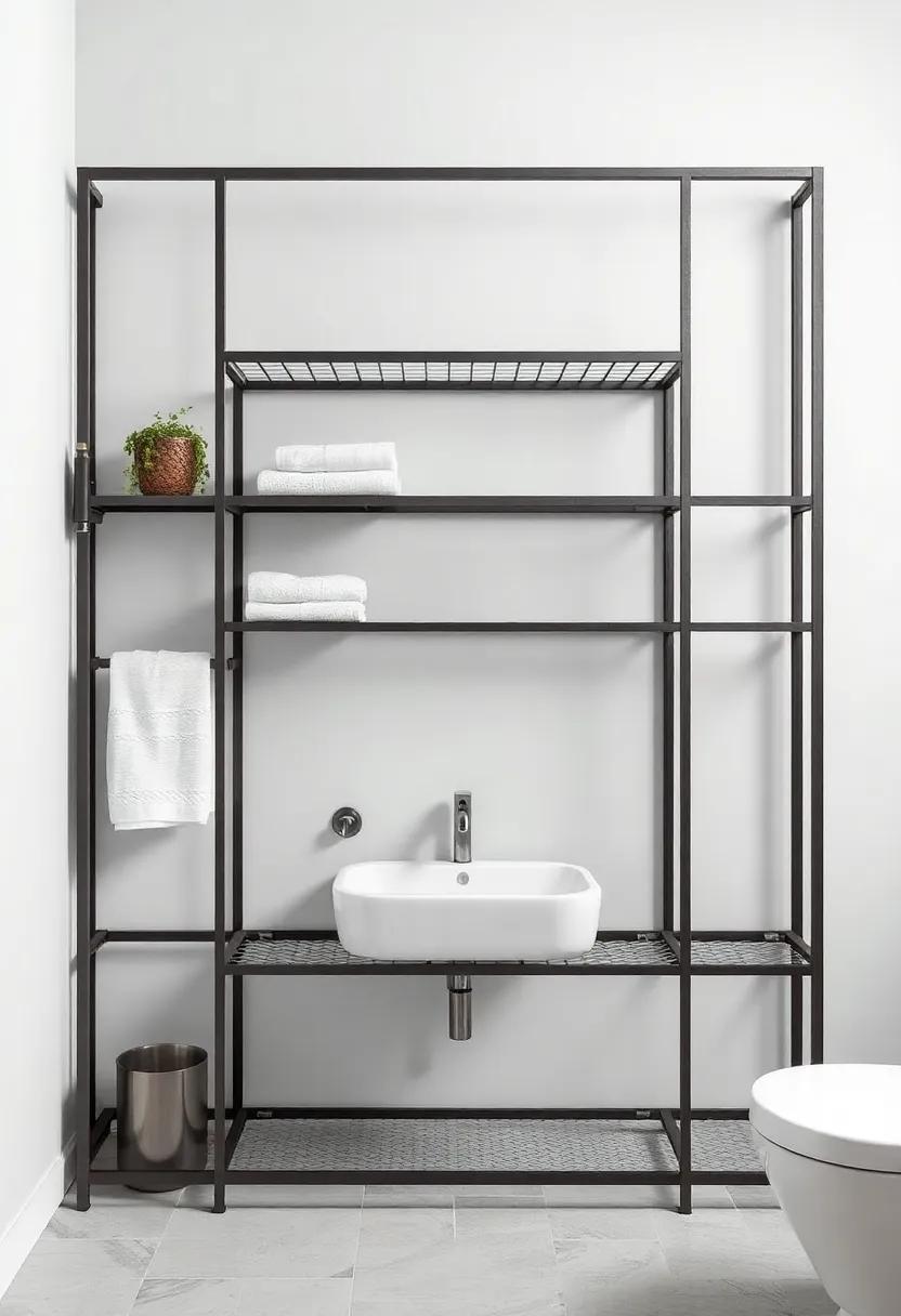 Metal ⁢Framework: create a‍ metal framework for displaying your towels or ⁢toiletries as a robust ​and stylish alternative ⁣to ⁢traditional storage