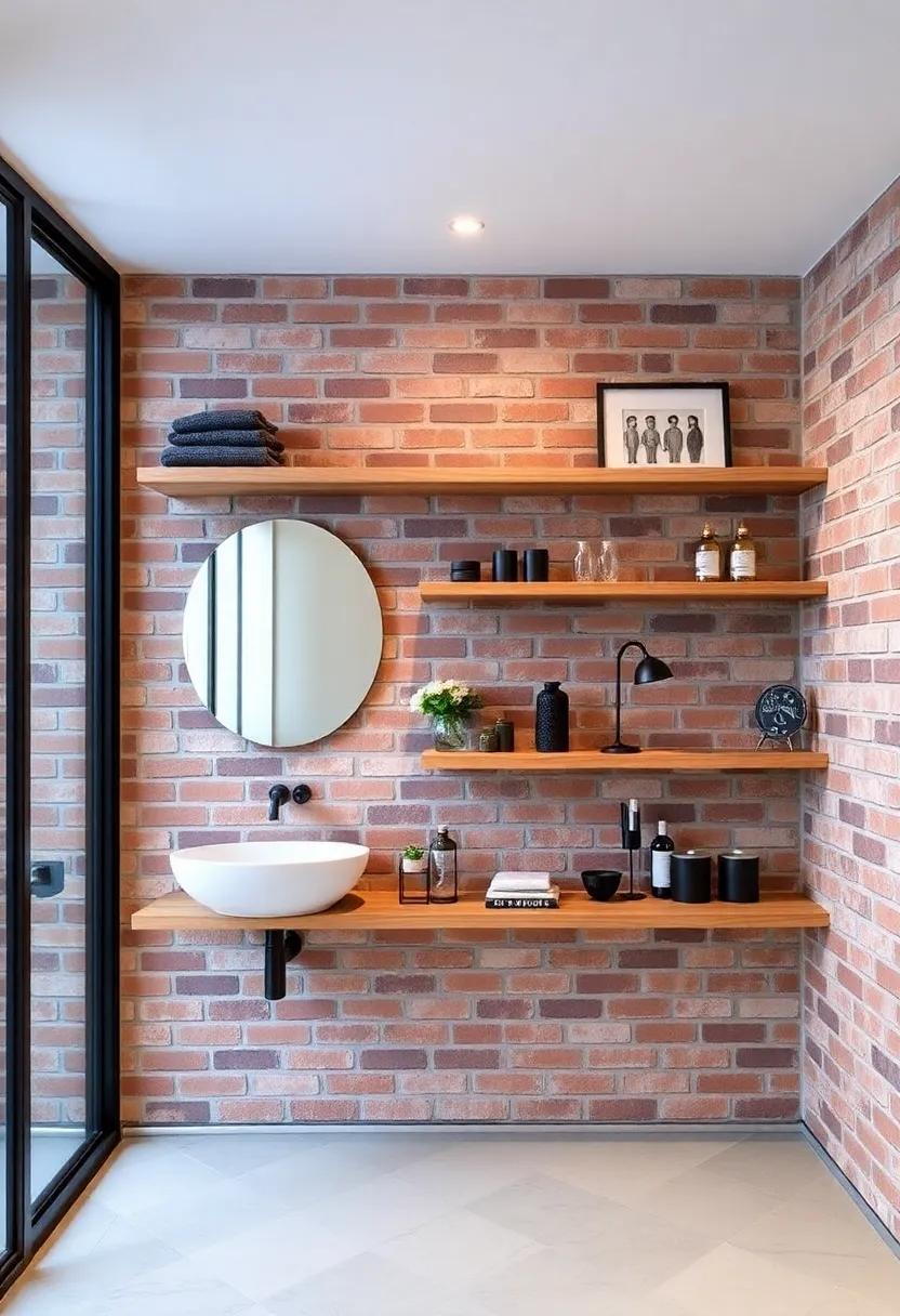 Open‌ Brick⁤ Shelving:‌ Use open brick shelving to display decor items, providing ⁣a functional yet​ stylish organizational solution against an industrial ​wall