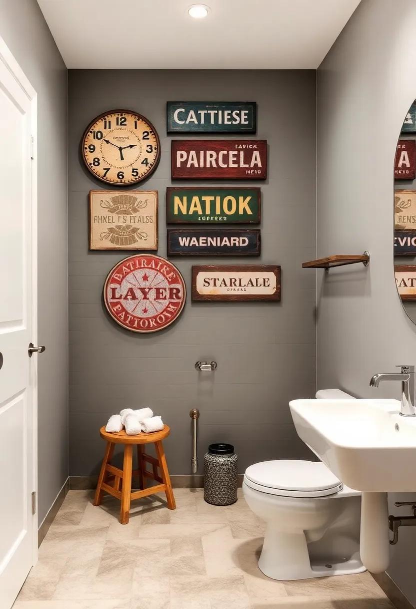 Vintage Signage:⁤ Incorporate vintage industrial signs on bathroom⁢ walls​ for an authentic touch of nostalgia that⁢ complements modern⁢ fixtures
