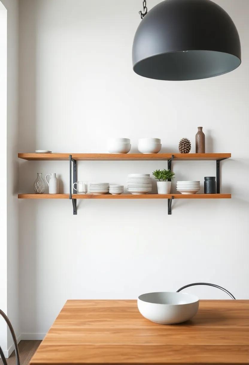 opt for Open Shelving: showcase dishware and decorative items⁤ on ‌open steel or wooden shelves, merging functionality with artistic expression