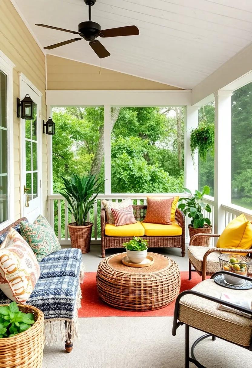 enhance your porch with ⁣colorful‌ throw pillows and ⁤textured blankets ⁣for ​an inviting, layered look and feel