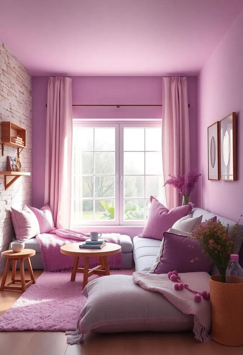 Creating a Cozy Reading Nook: ‍Embracing Lavender Vibes with Cushions and Throws