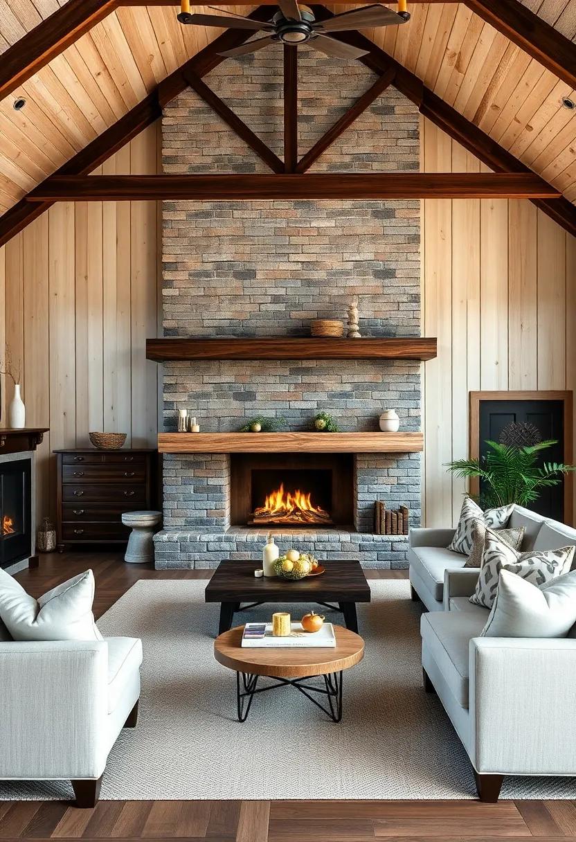 Cozy Farmhouse Vibes: Embrace the warmth of a​ cozy barn-style home ‌that ​features inviting ⁢fireplaces ⁣and‌ oversized,⁤ plush furniture